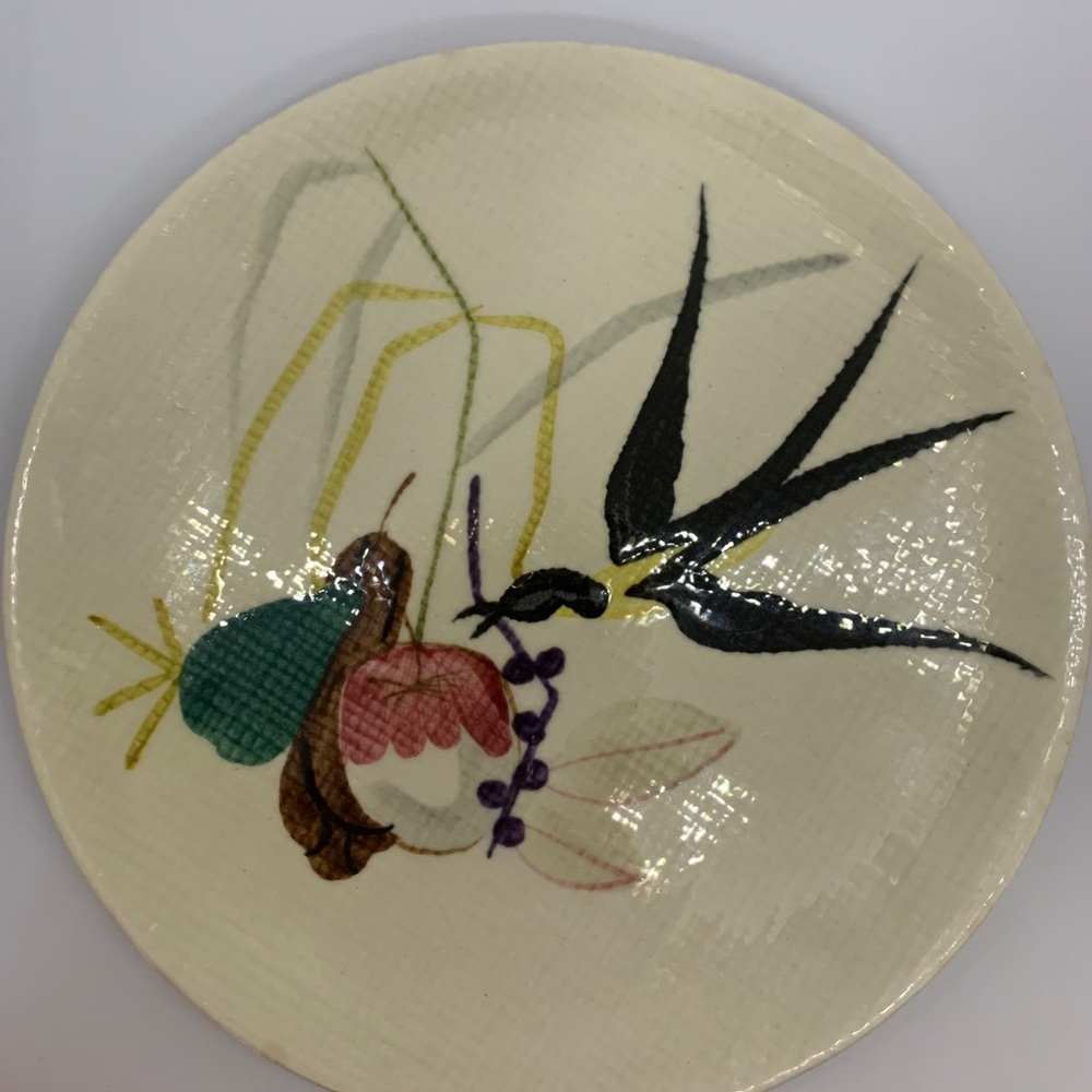 Capistrano Bread Plate-Redwing swallow pattern